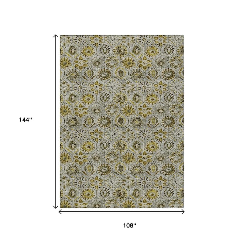 HomeRoots Floral Transitional Rectangle Outdoor Rug
