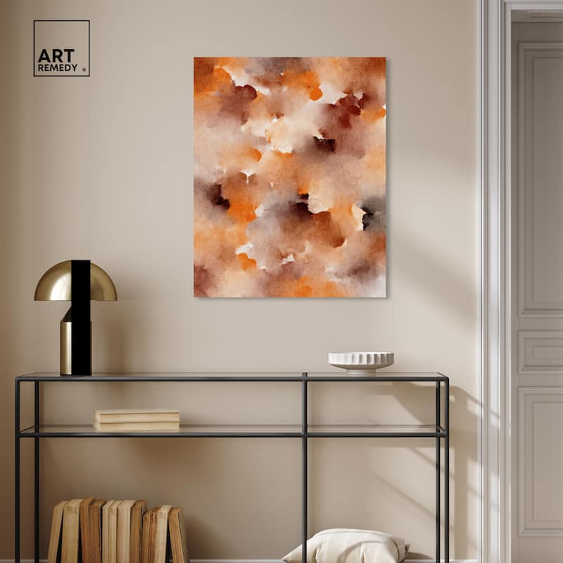 Art Remedy Dried Peach In Caramel Syrup Gallery Wrapped Watercolor Boho Abstracts