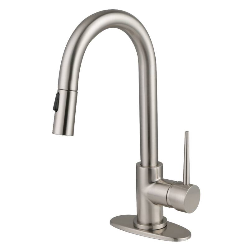 Kingston Brass Essex Double-Handle Wall-Mount Pre-Rinse Bridge Kitchen Faucet - Brushed Nickel