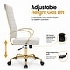 preview thumbnail 42 of 98, Benmar Ribbed Leather Executive High Back Office Chair with Gold Frame, Swivel, Tilt, Lumbar Support