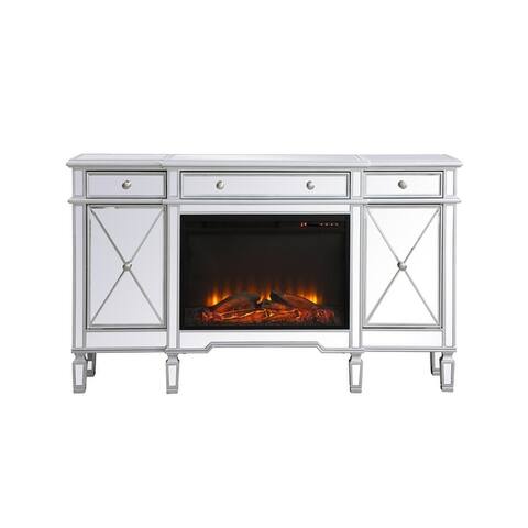 Colt Mirrored Credenza with Electric Wood Fireplace