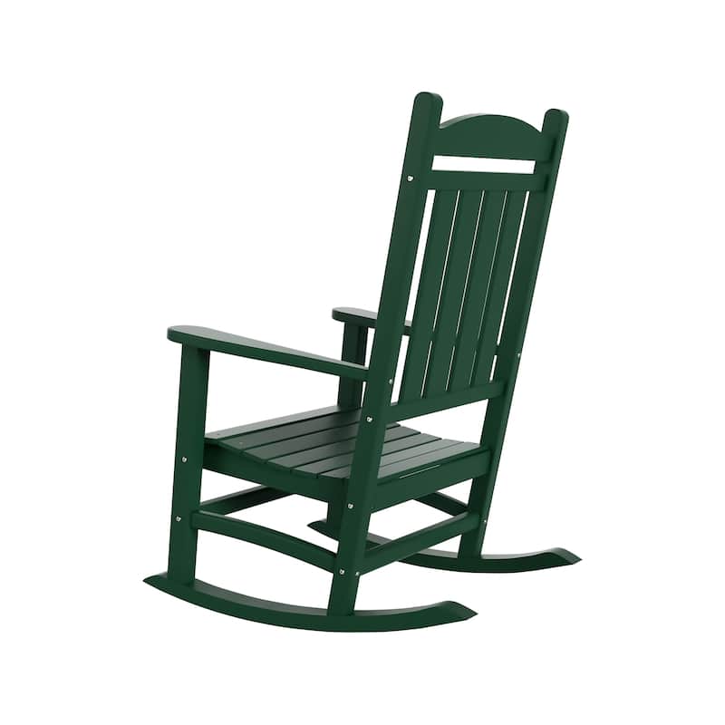 Laguna Hdpe All Weather Outdoor Patio Rocking Chairs With Side Table (3-Piece Set)
