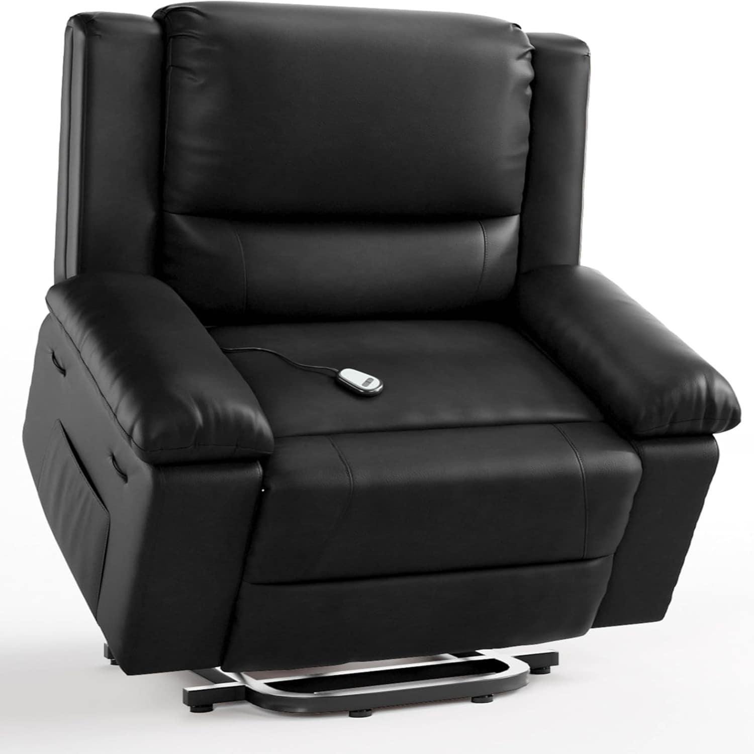 Recliner Chair 22 Inch PU Leather Power Lift - Heat MassageBlack Compact Stard Style
