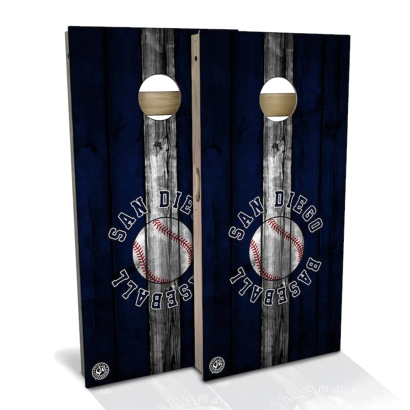 San Diego Baseball Outdoor Cornhole Board Set - Backyard 2x4 - NO Accessories