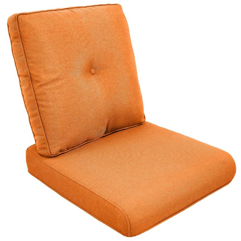 All-Weather Deep Seating Chair Cushions for Patio Chairs - Orange - with buckle style