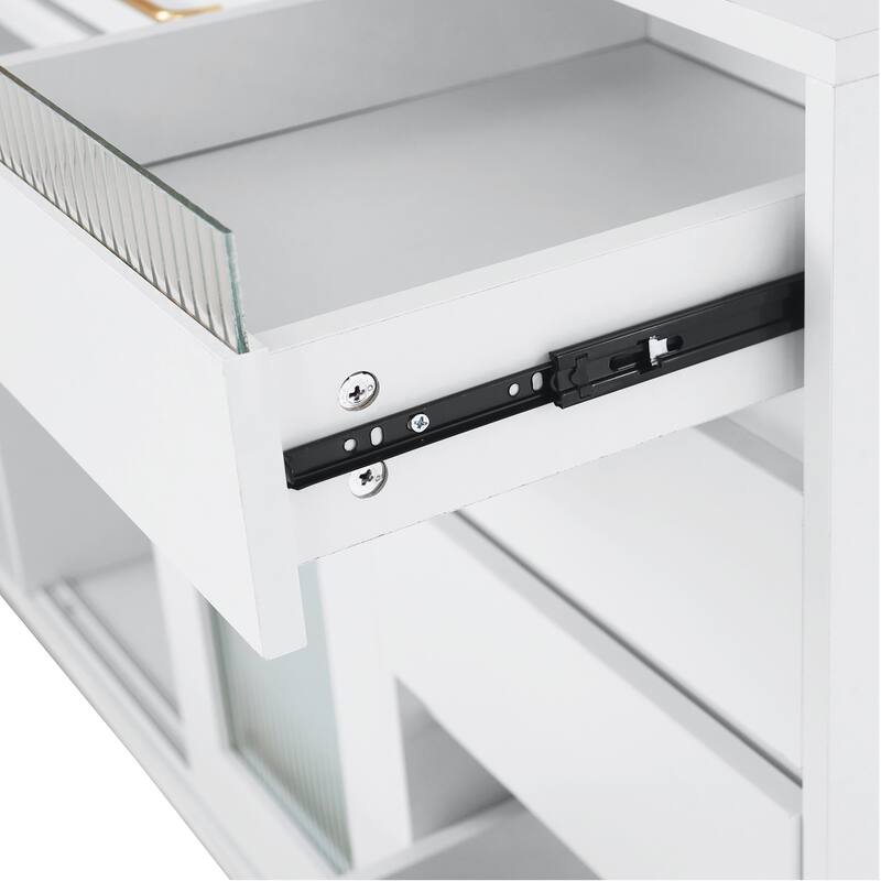 63" Buffet Cabinet with Hutch and Power Outlet, Large Coffee Bar Storage with Drawers, Adjustable Shelves & Pegboard