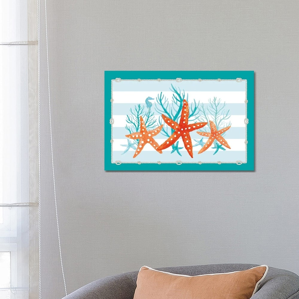 iCanvas "Coral Aqua II On Teal" by Tara Reed Canvas Print