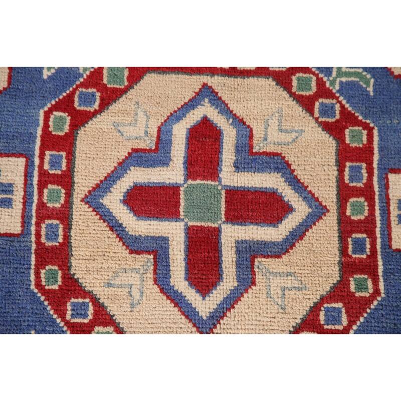 Red Kazak Area Rug Handmade Bedroom Wool Carpet - 6'7" x 10'4"