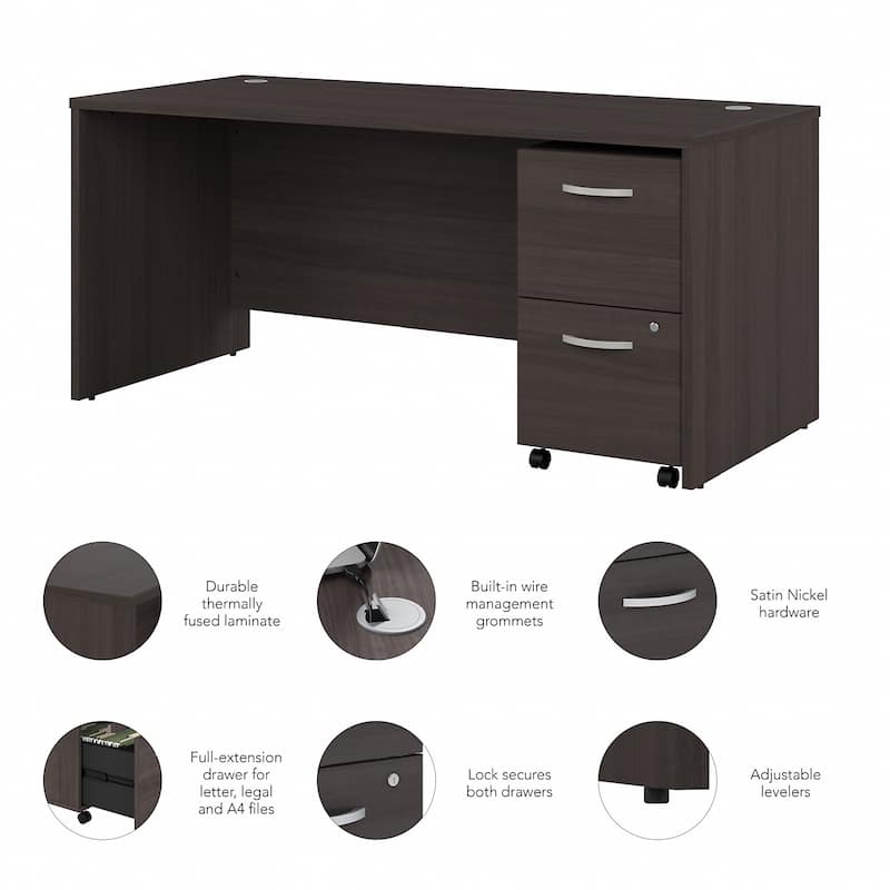 Studio C 66W x 30D Office Desk with Drawers by Bush Business Furniture