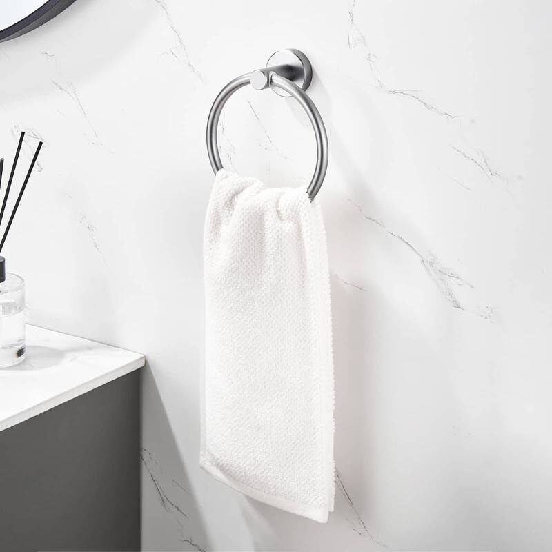 3 Piece Bathroom Hardware Set Wall Mount Adjustable Towel Bar, Hand Towel Ring, Toilet Paper Holder With Mounting Hardware