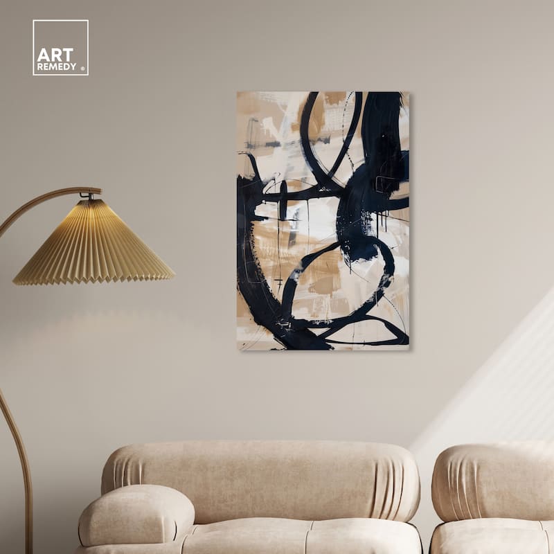 Art Remedy Flowing Ii Gallery Wrapped Abstract Shapes 1 Piece Canvas Wall Art