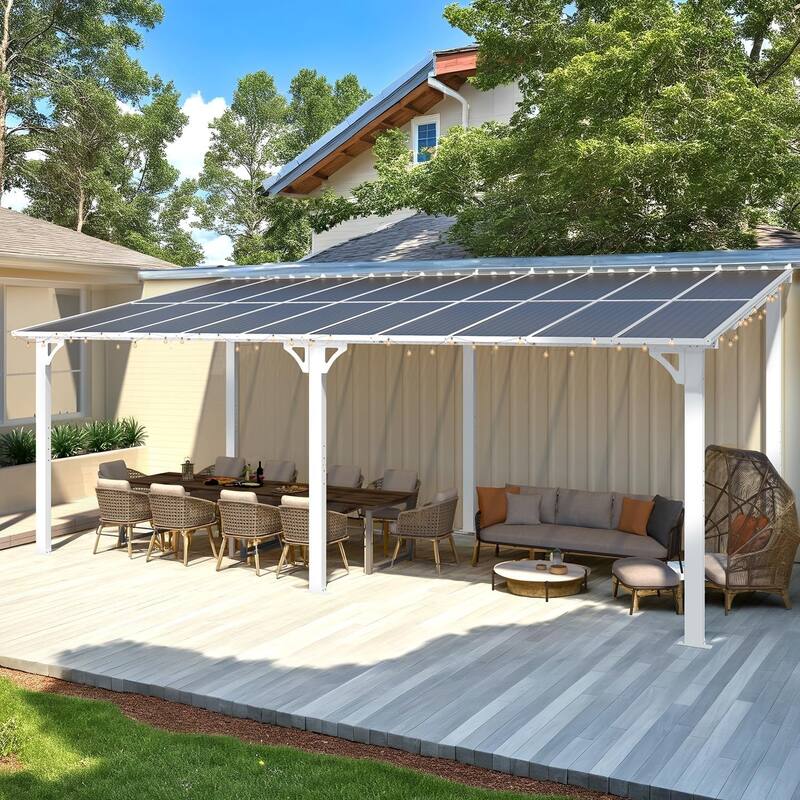 AECOJOY Wall Mounted Gazebos Pergola Gazebo Awnings for Backyard