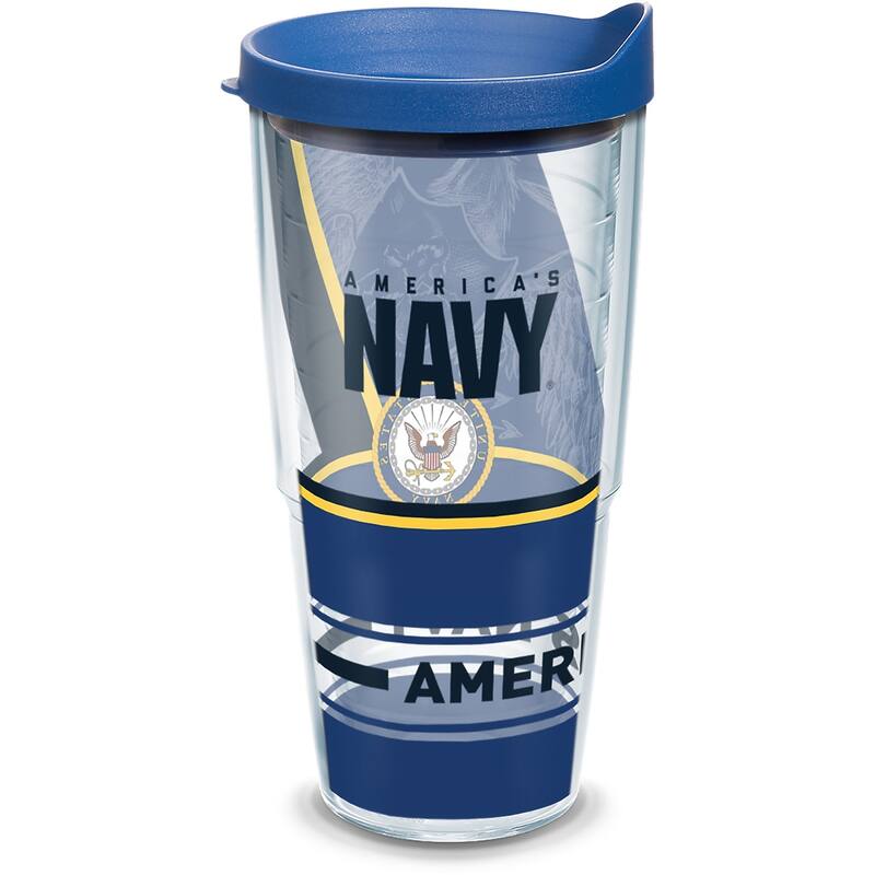 Tervis Navy Forever Proud Made in USA Double Walled Insulated Travel Tumbler, Classic - 24oz