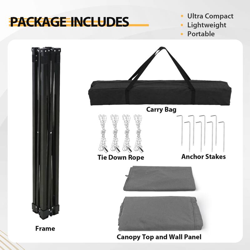 EAGLE PEAK Flex Compact 4x4 Pop-up Canopy Changing Room, Portable Privacy Dressing Room