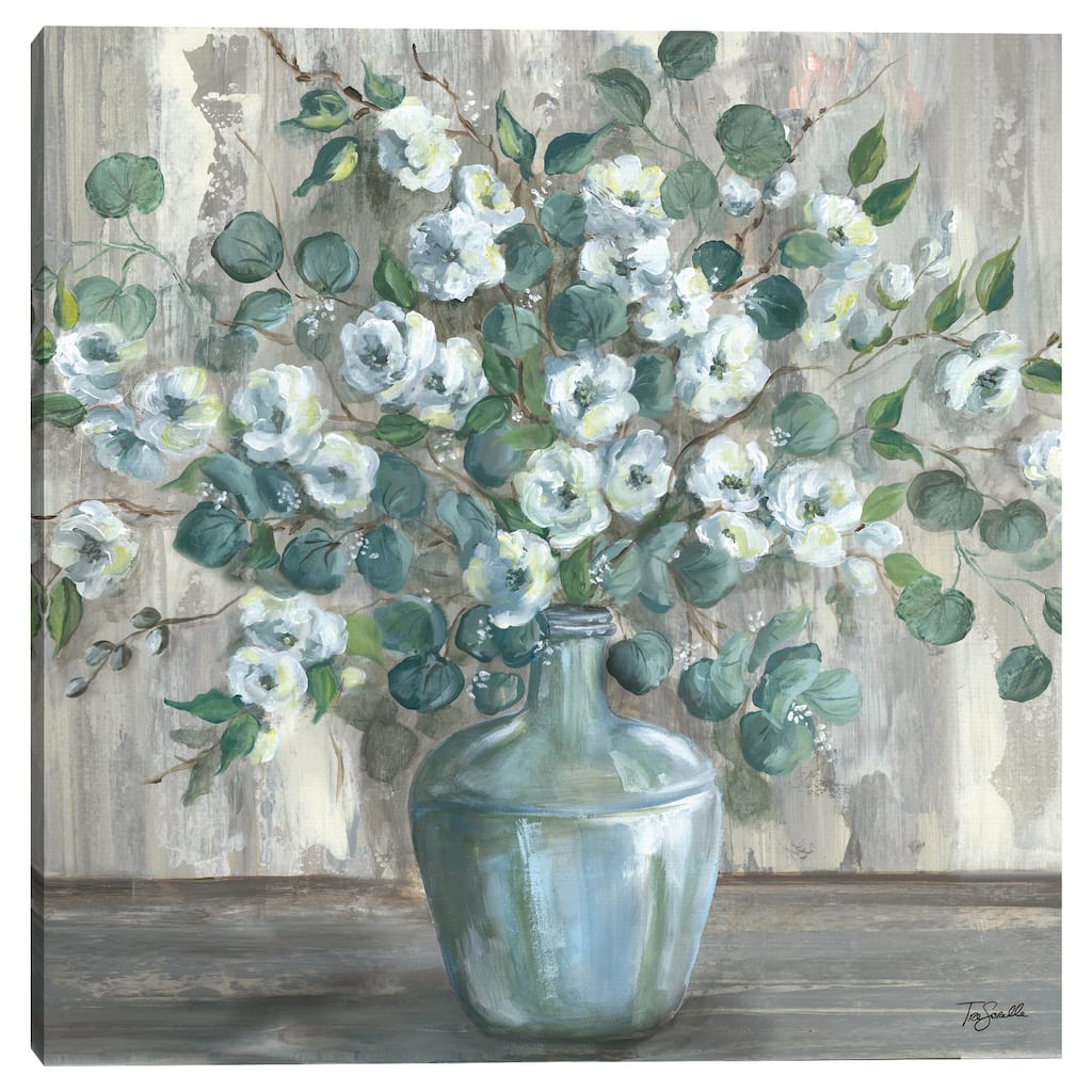 Apple Blossom Jug Square by Tre Sorelle Studios Canvas Art Print