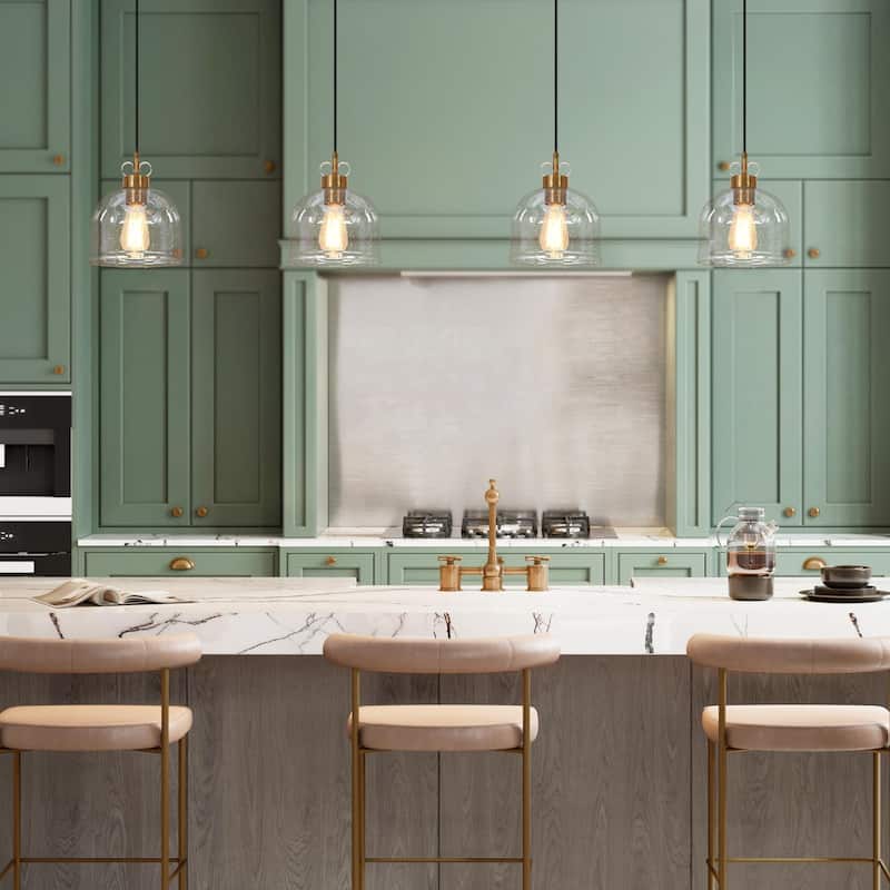 Cavitt Mid-century Modern Art Decor Pendant Light Farmhouse Chic Glass Kitchen Island Lighting - 8.3 inches