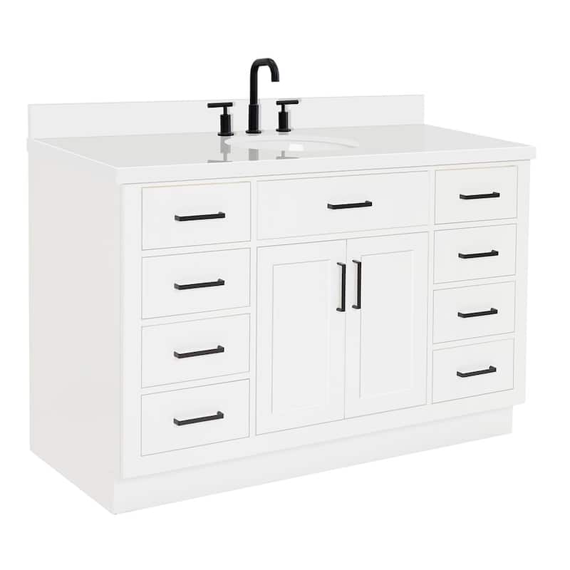 Ariel T055SWQOVO Hepburn 55" Free Standing Single Basin Vanity Set