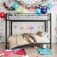 preview thumbnail 1 of 7, Twin Over Twin Metal Bunk Bed,Heavy Duty Twin Bunk Beds With Shelf And Slatted Support Black