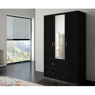 Shop Copper Grove Oldroad 47 Inch Black Wood And Glass Armoire