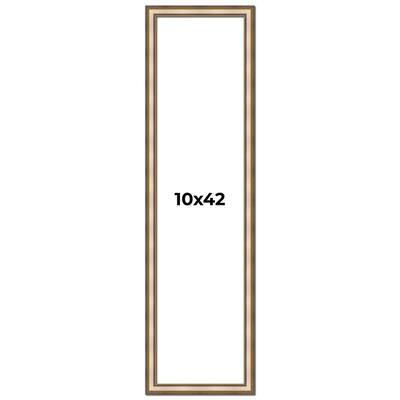 10x42 Frame Gold Solid Wood Shadow Box Width 1.5 Inches | Interior Frame Depth 2 3/8 Inches