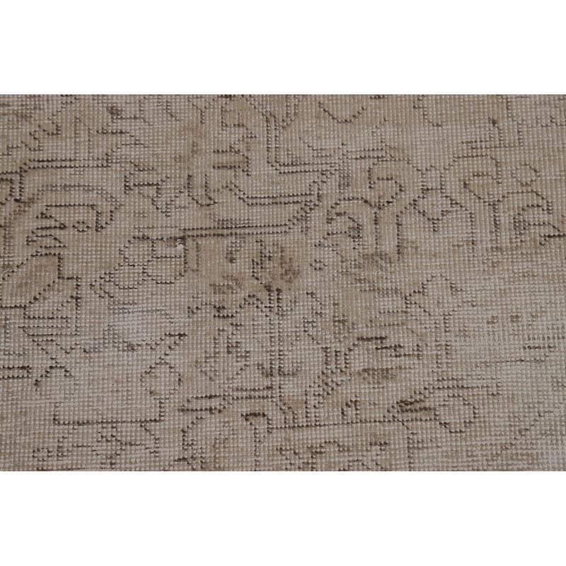 Tabriz Persian Vintage Rug Handmade Beige Wool Carpet - 6'9" x 10'0"