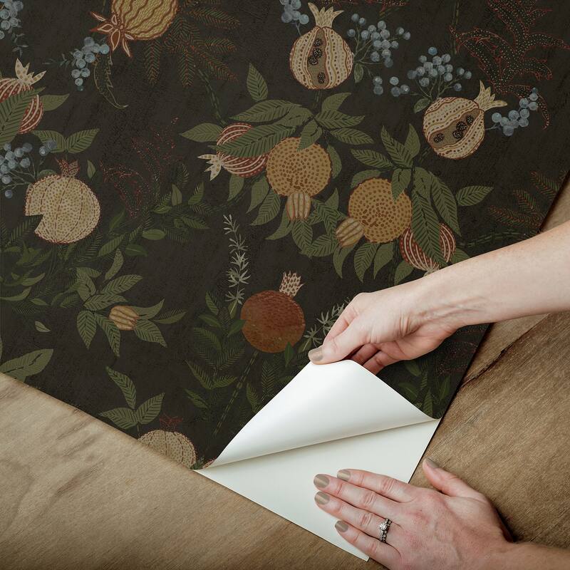 Chris Loves Julia x NuWallpaper Melograno Cinder Peel and Stick Wallpaper