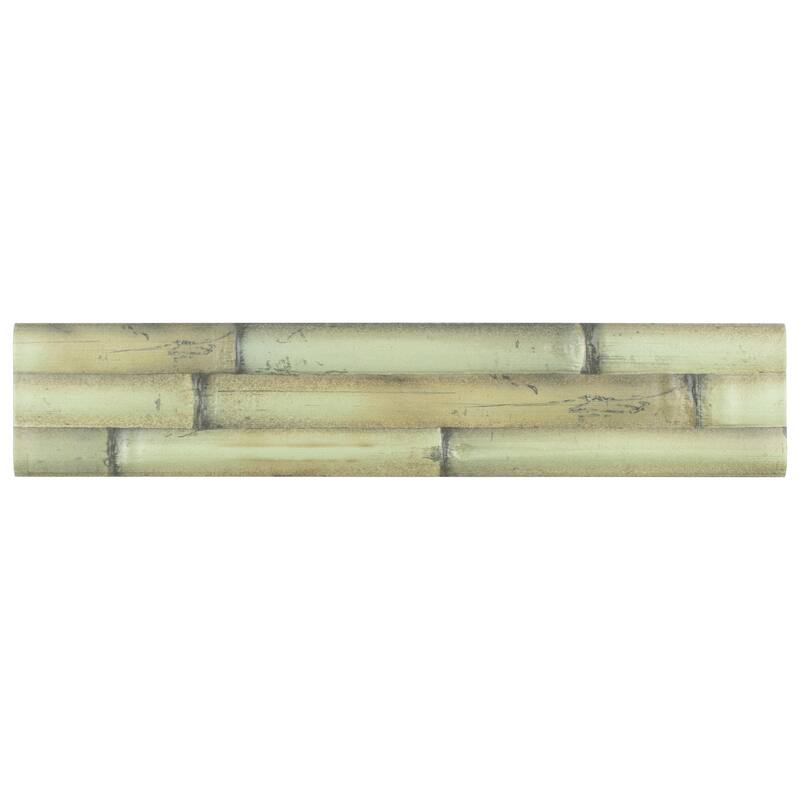 Merola Tile Bamboo Albufera Verde 4" x 19-3/4" Fluted Ceramic Wall Tile