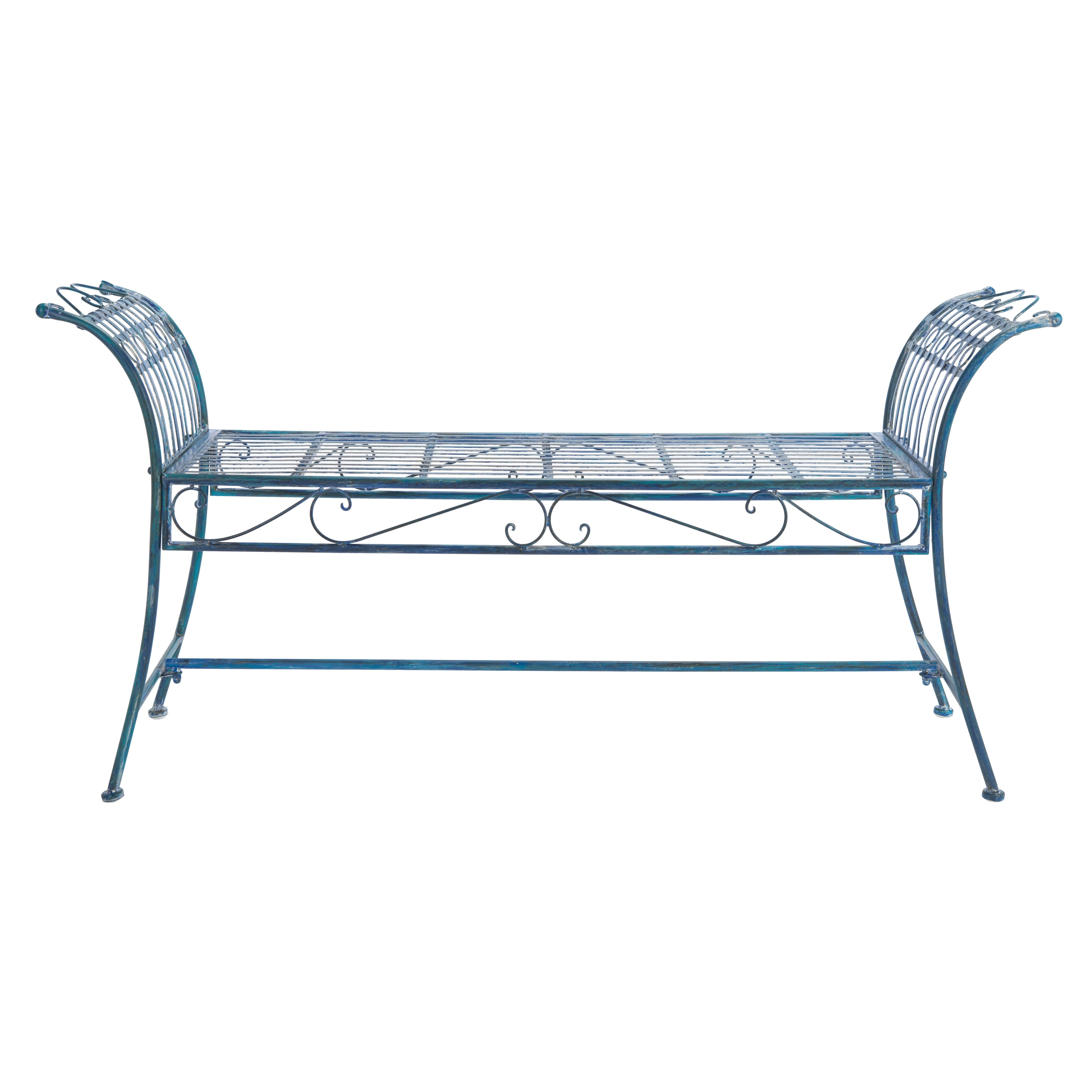 SAFAVIEH Outdoor Living Hadley Victorian Iron 56-inch Bench. - 56.3