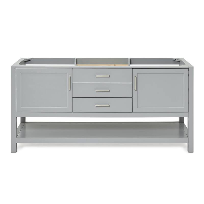 Ariel R072D-BC Bayhill 72" Double Free Standing Vanity Cabinet Only - Grey