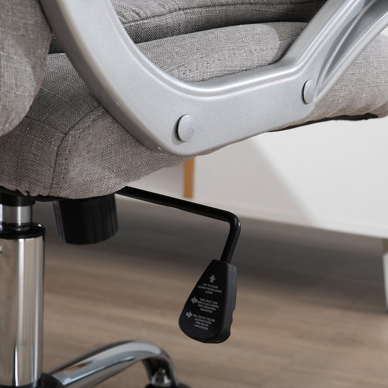 Vinsetto Adjustable Height Ergonomic High Back Home Office Chair with Armrests - Grey
