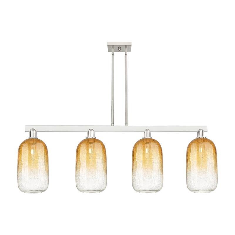 Innovations Lighting 716-4I-16-48 Brookhaven Cloche Linear Brookhaven - Brushed Satin Nickel / Amber