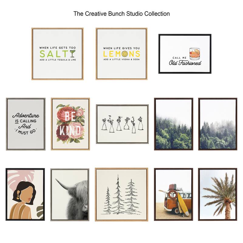 Kate and Laurel Sylvie Sea Framed Canvas by The Creative Bunch Studio