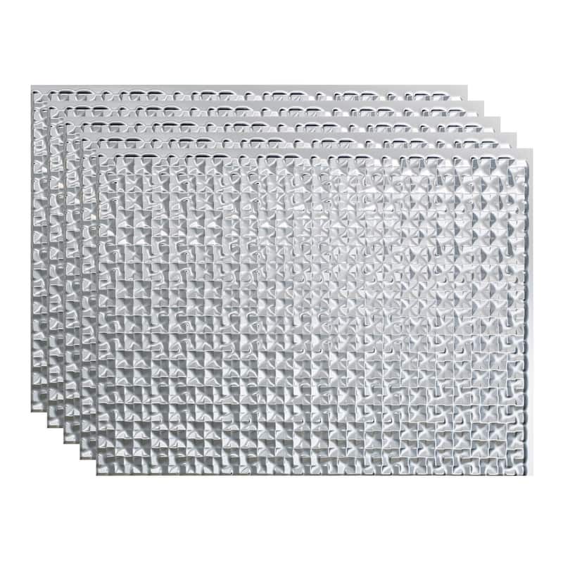FASÄDE Terrain Decorative Vinyl Backsplash Panel - 5 Pack - Brushed Aluminum
