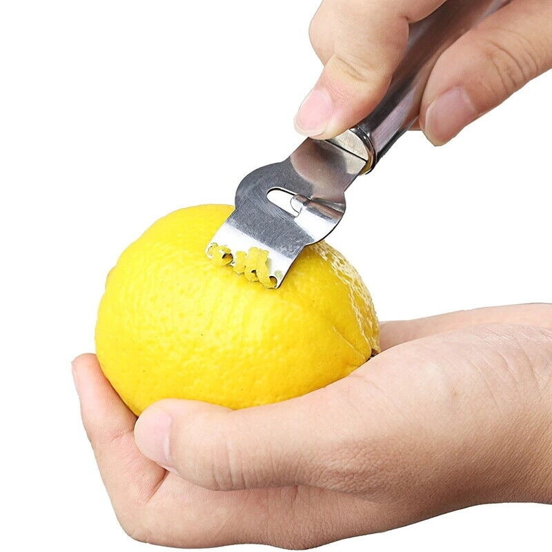 Stainless Steel Citrus Zester for Garnish Swirls Lemon Lime