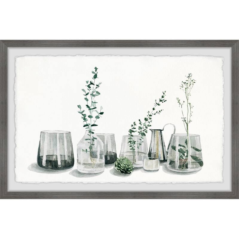 Fresh Indoor Greenery Framed Wall Art, Elegant Home Touch - Sophisticated Artwork for Refined Décor