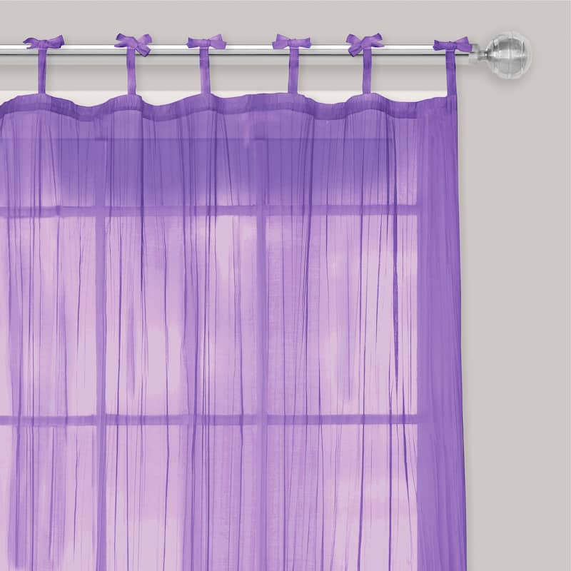 Elrene Greta Kid's Tab Top Sheer Window Curtain Panel