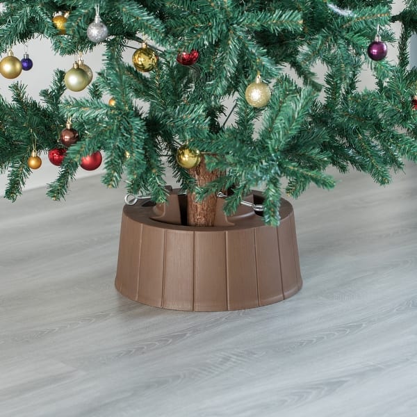 Metal Real Christmas Tree Stand Insert - Green, Model 5.5 For Trunks Up To 4.5" (115mm), Screw Fixing For Outdoor/Indoor Use