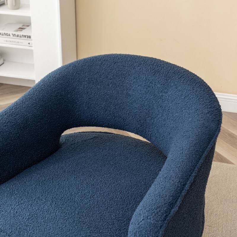 SEYNAR Modern Glam Open Back Velvet Upholstered Round Swivel Accent Arm Barrel Chair for Living Room Set of 2