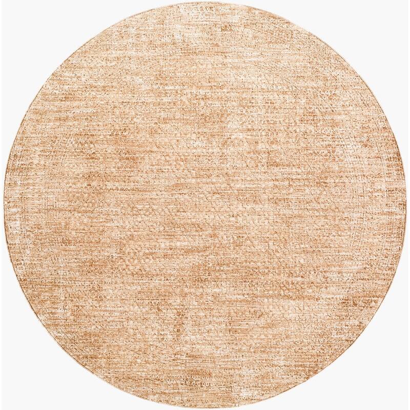 Livabliss Masterpiece Traditional Area Rug - 6'7" x 6'7" Round - Beige