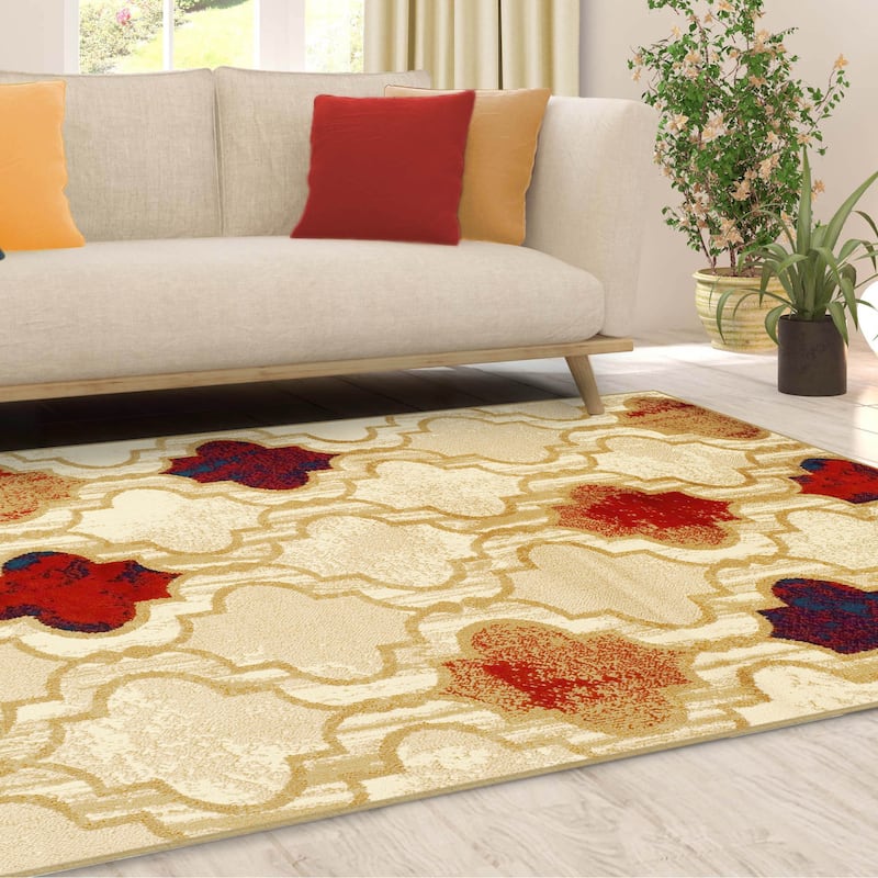 Superior Viking Contemporary Geometric Trellis Indoor Runner or Area Rug