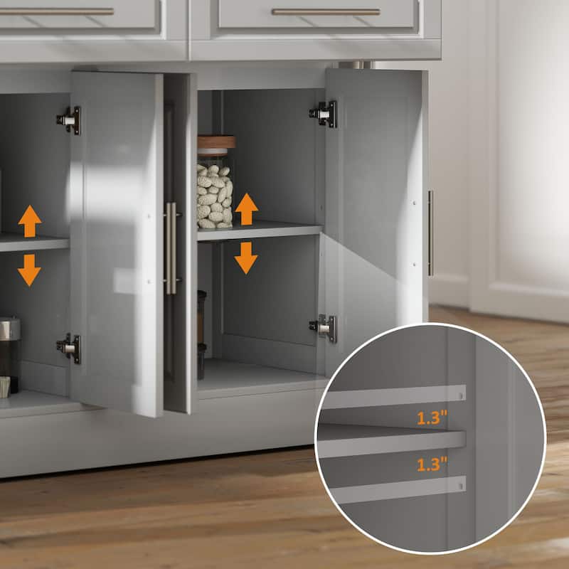 HOMCOM Rolling Kitchen Island with Storage, Portable Kitchen Cart with Stainless Steel Top, Gray - N/A