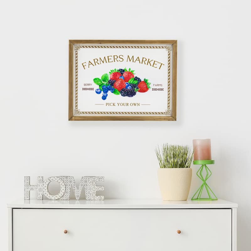 Farmers Market Framed Metal Wall Sign - 15.75"
