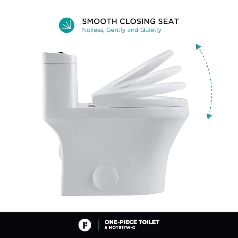 Fine Fixtures Dual-Flush One-Piece Toilet With High-Efficiency Flush, 12" Rough-in, Elongated bowl