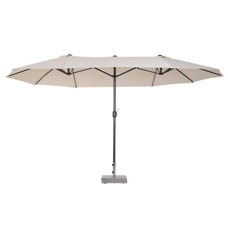 Outsunny 15-foot Steel Rectangular Double Sided Market Umbrella
