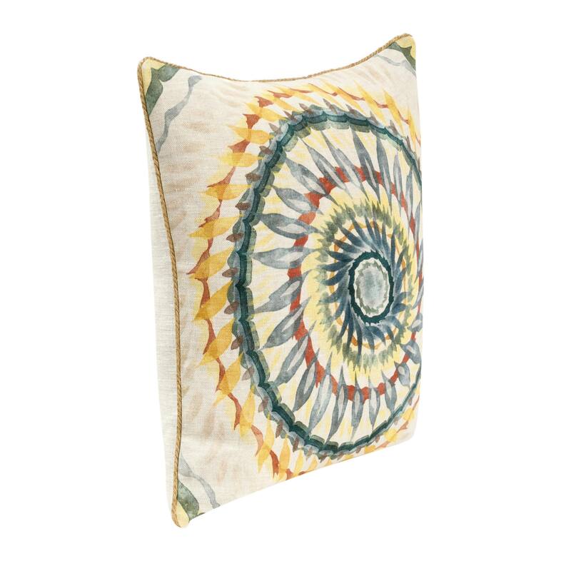 Villa by Classic Home Mesta 20" Belgian Linen Multi-Color Throw Pillow