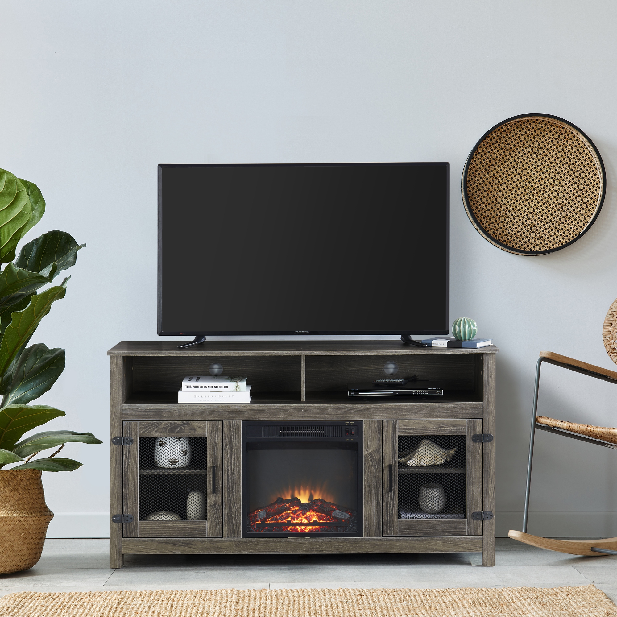 Bed bath and beyond top tv stand with fireplace