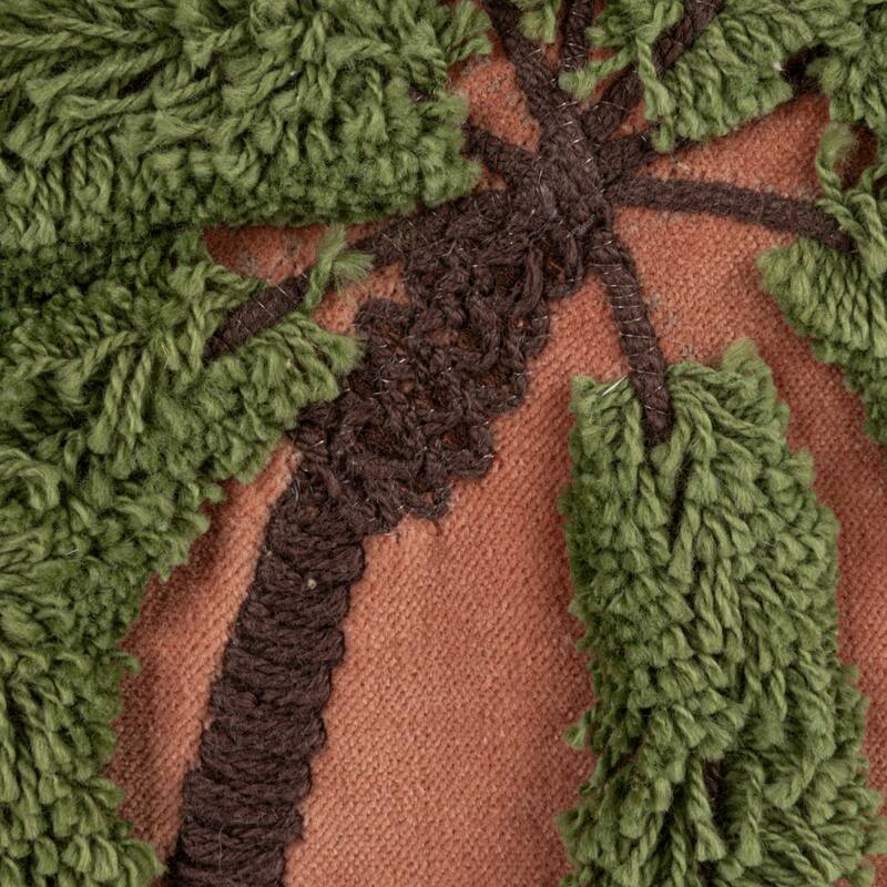 Tropical Embroidered Velvet Pillow