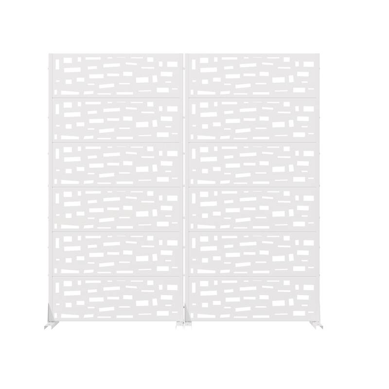 Outdoor Metal Privacy Screen Fence Panel Set of 2