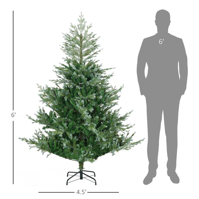 Realistic 6FT Unlit Christmas Tree with Easy Assembly and Sturdy Metal Stand