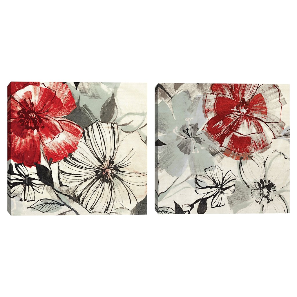 Red Gems I, Red Gems II by Astrid Inger Canvas Art Prints